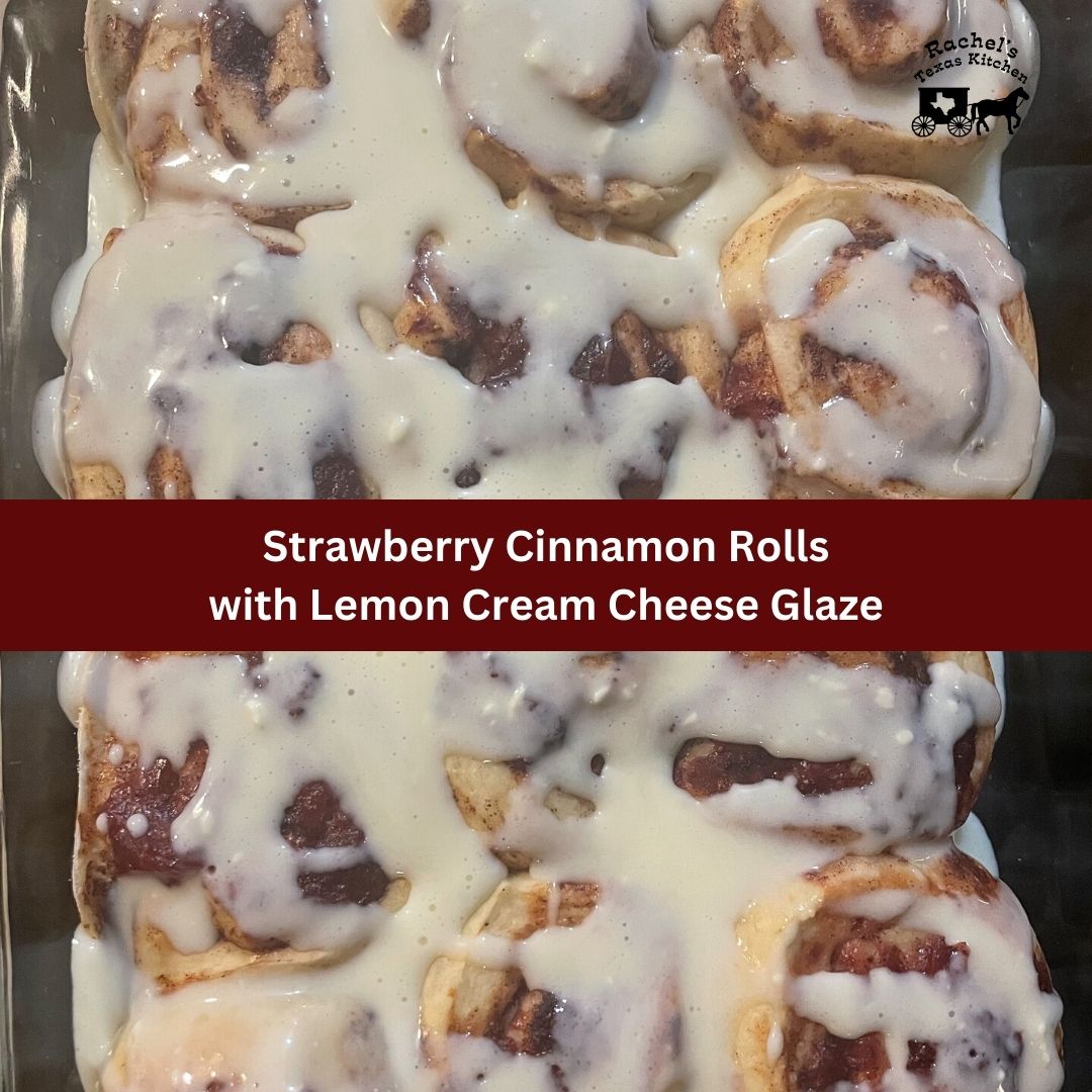 Strawberry Cinnamon Rolls with Lemon Cream Cheese Glaze